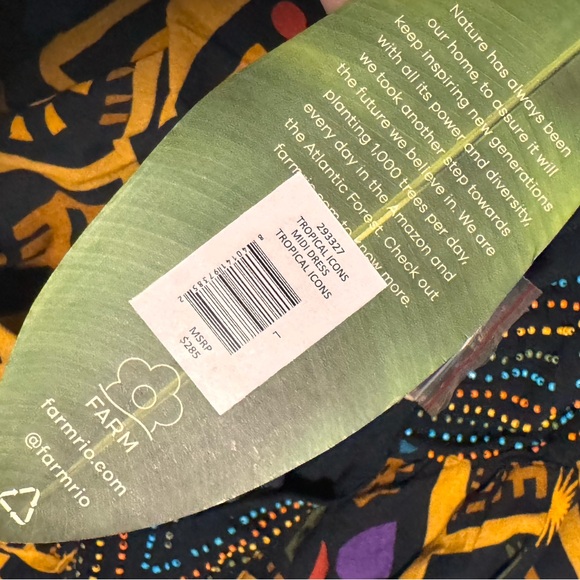 FARM RIO TROPICAL ICONS MIDI DRESS - Picture 7 of 7